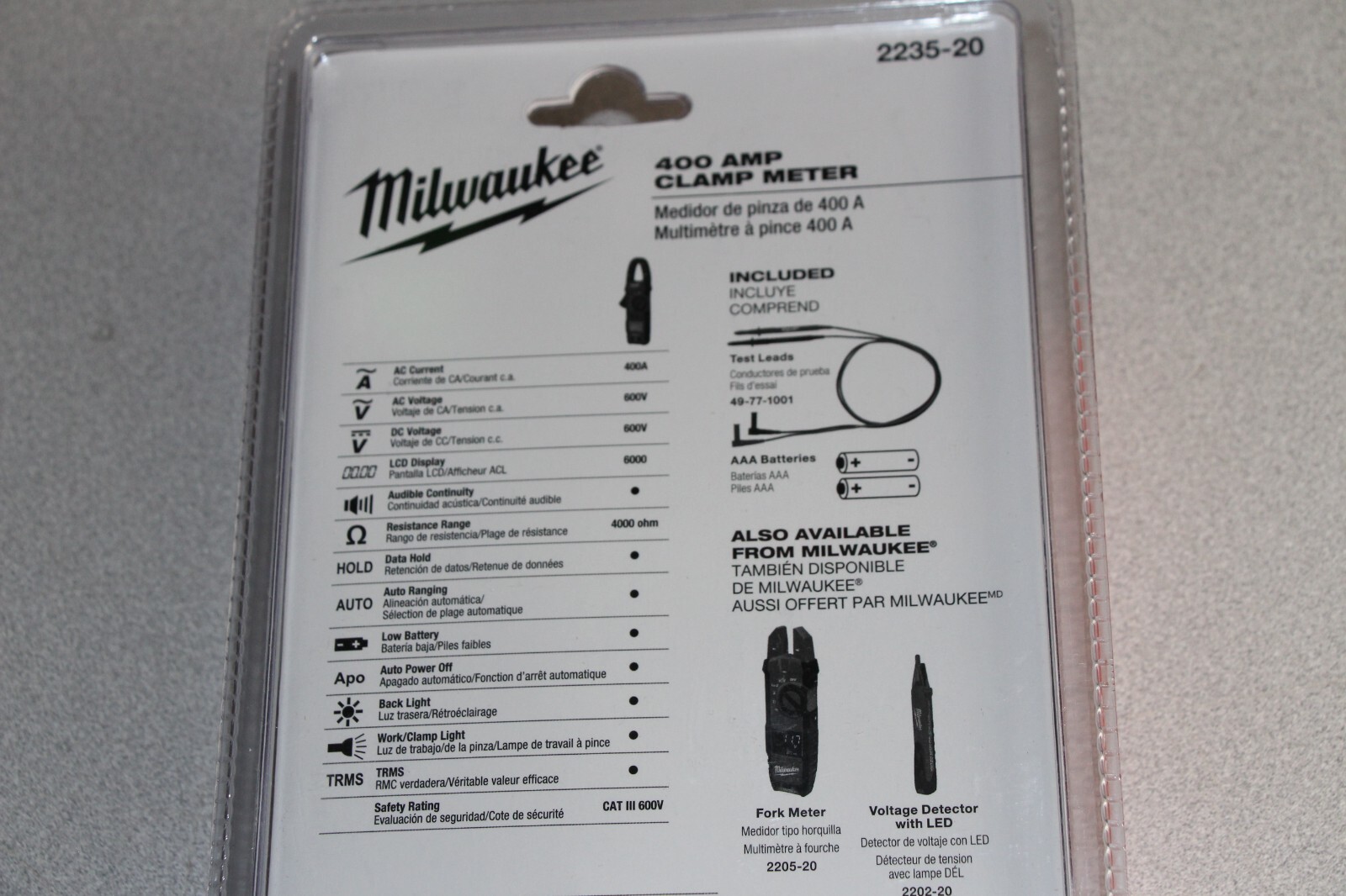 Milwaukee 2235-20 400 Amp 400A 600V AC/DC Clamp Meter NEW