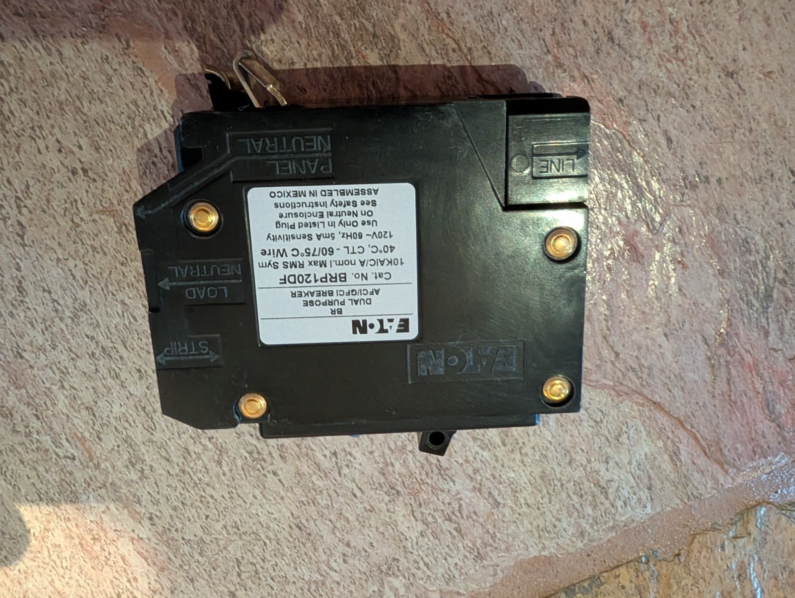 Eaton 20 Amp BRP120DF GFCI AFCI Dual Function Circuit Breaker Arc Ground Fault