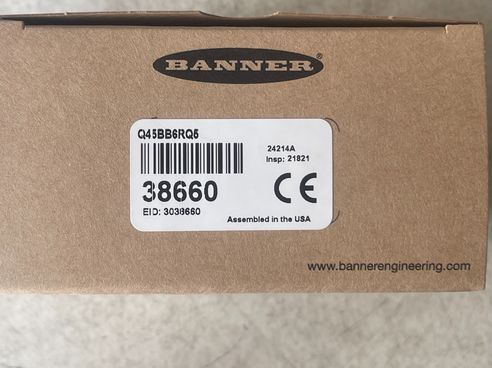 Banner Engineering Q45BB6RQ5 Diffuse Rectangular Photoelectric Sensor 38660