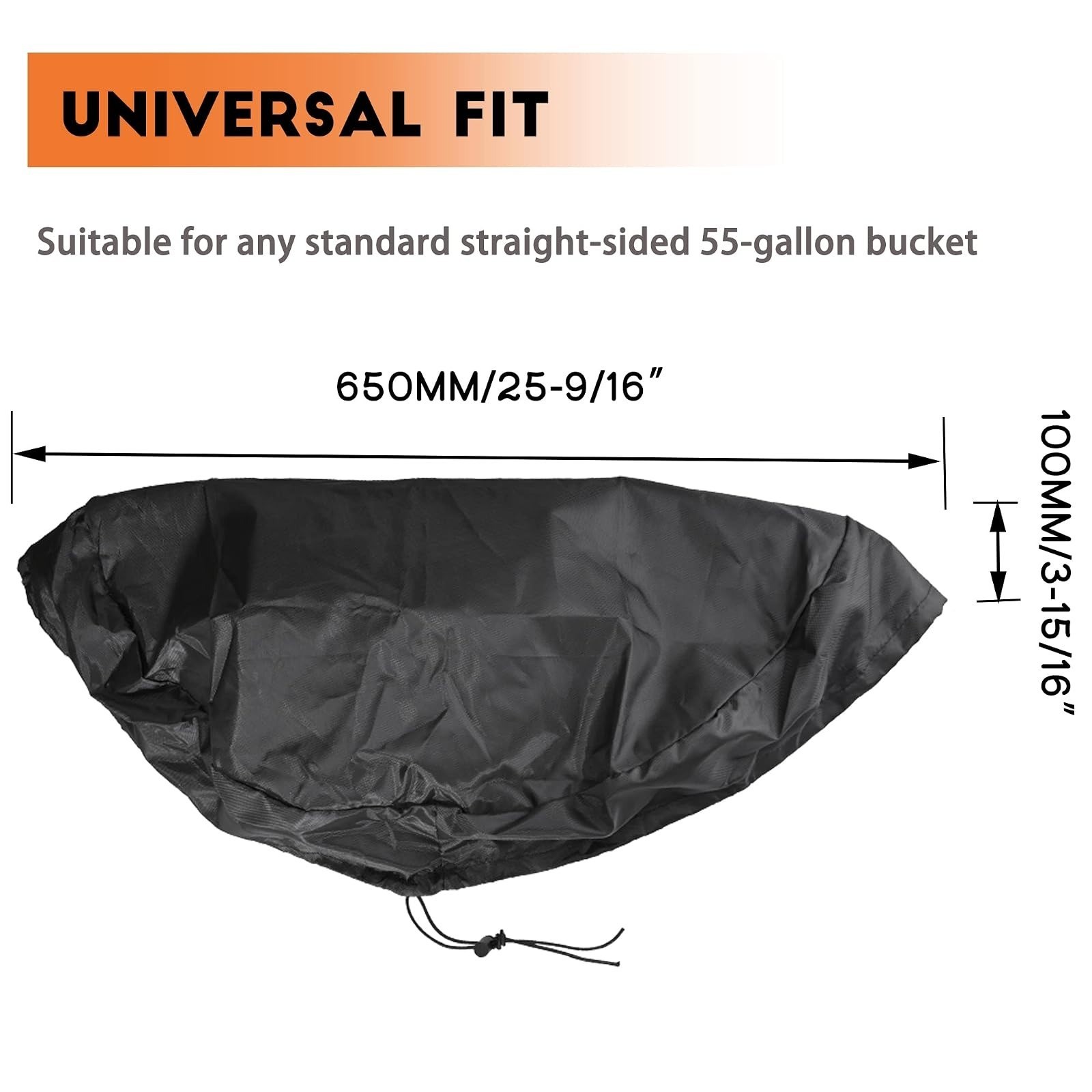 TECARATE 55 Gallon Drum Cover Waterproof Adjustable Drawstring Protection
