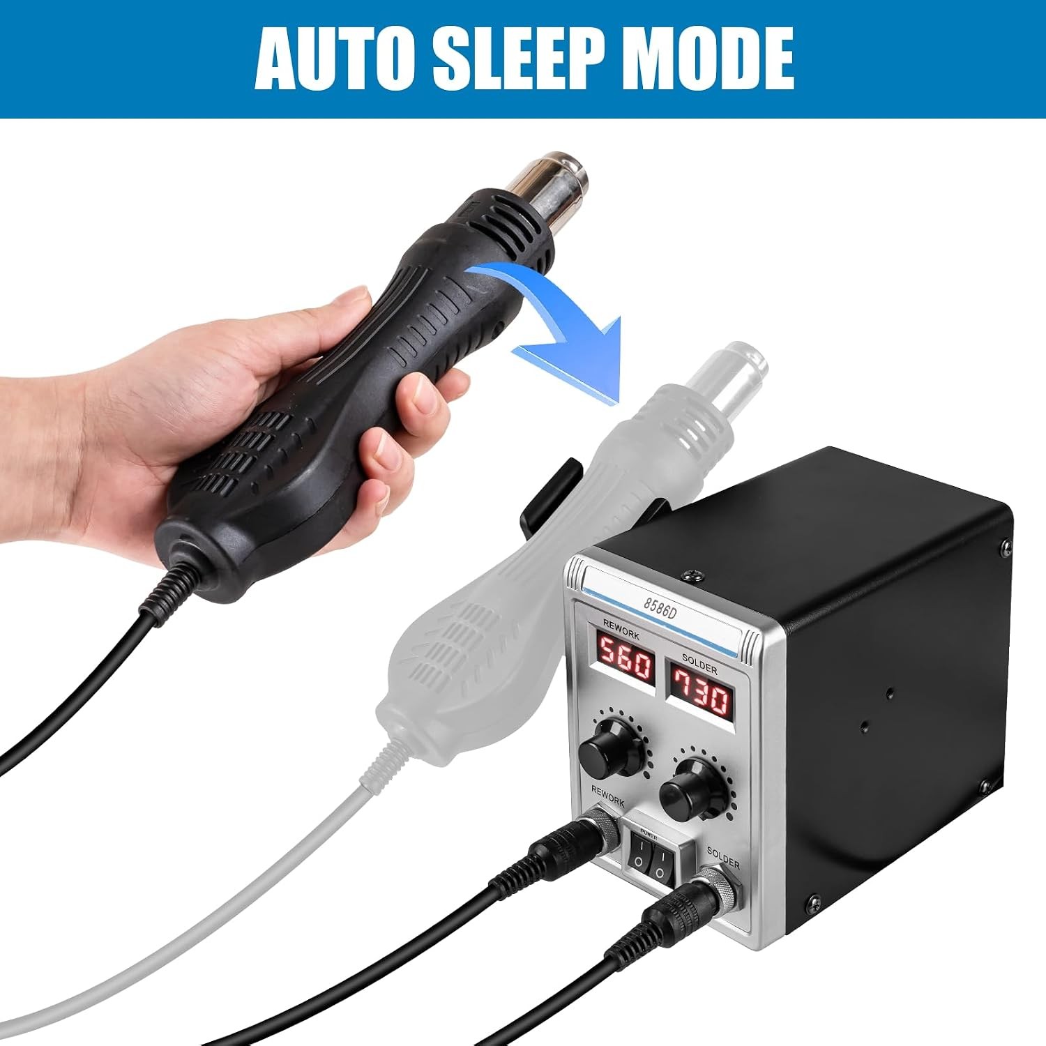 2 In 1 Soldering Iron Station SMD Hot Air Rework With Heat Gun Solder Iron Kit