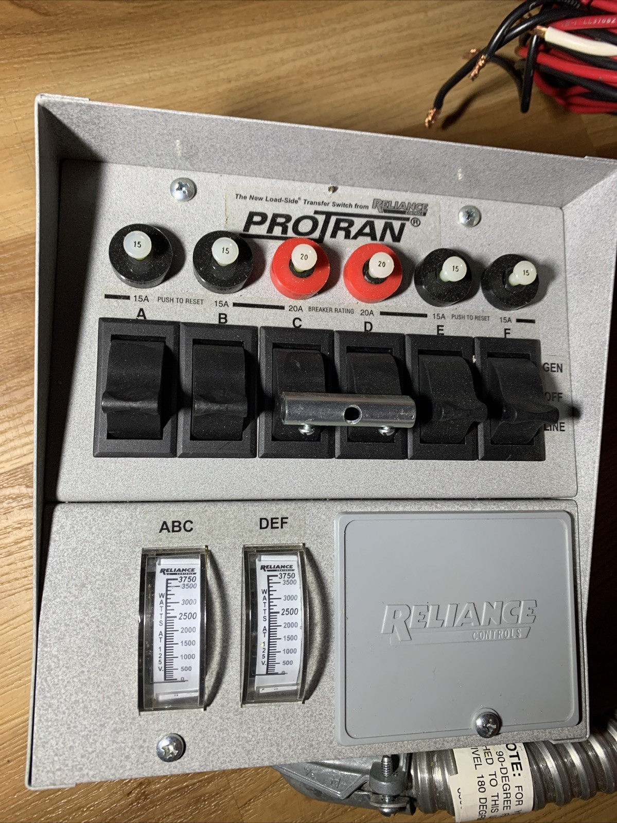 Reliance Controls PROTRAN 30216A 30 Amps 6 Circuit Transfer Switch