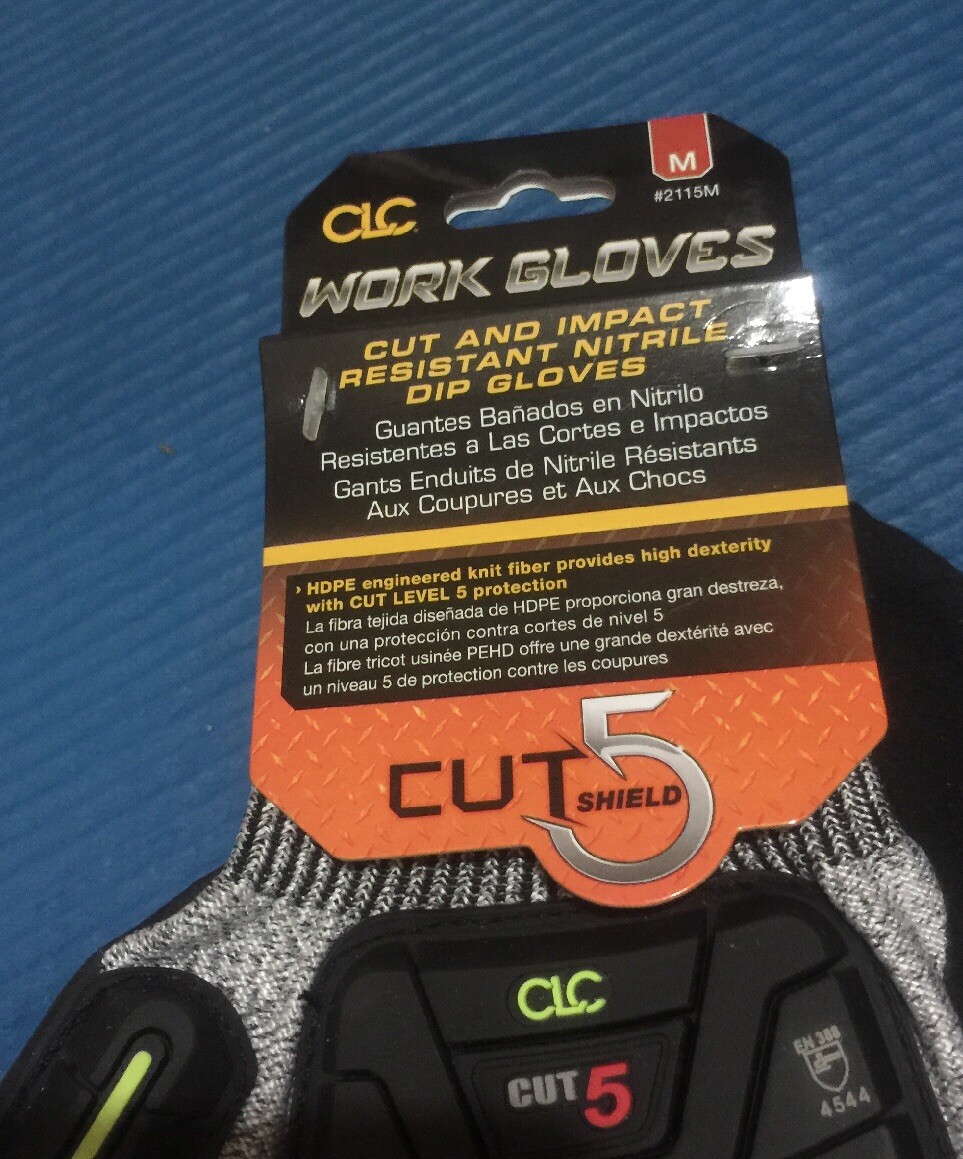 CLC Work Gear 2115M Medium Cut & Impact Resistant Nitrile Dip Gloves