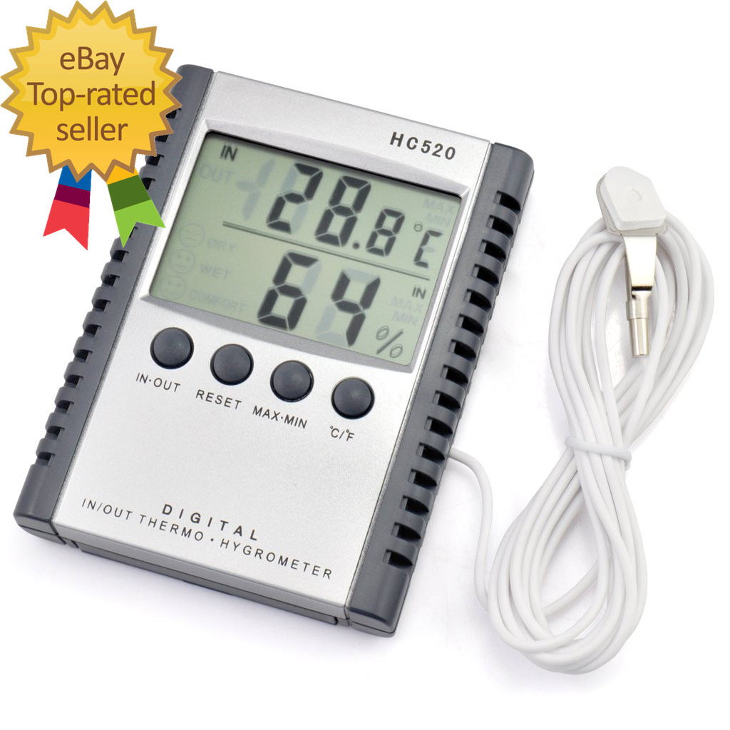 Digital Indoor Outdoor In/Out Wall Mount Monitor Sensor LCD Temperature