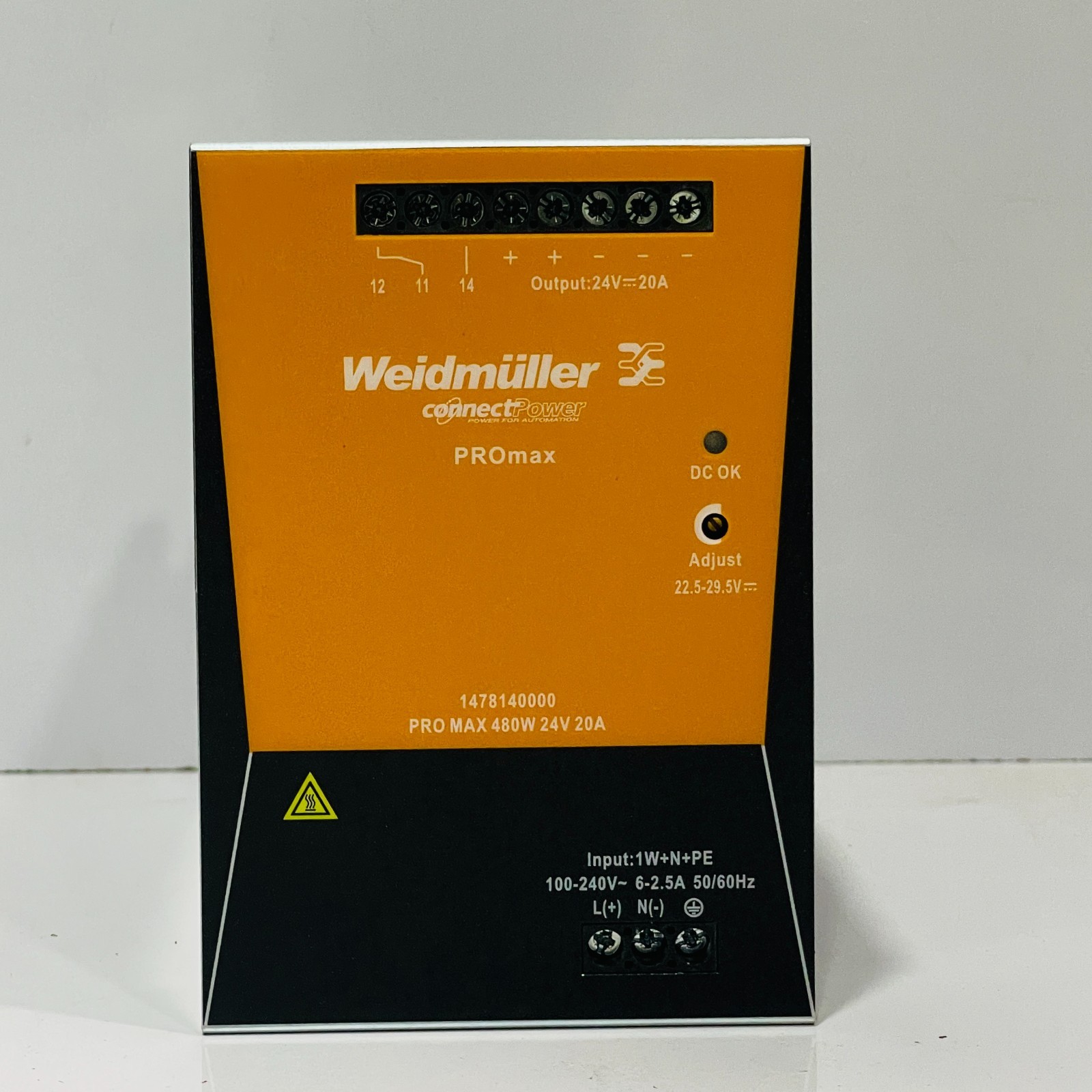 WEIDMULLER 1478140000 PRO MAX 480W 24V 20A SWITCHING POWER SUPPLY DIN RAIL