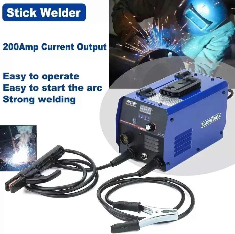 MIG200 110/220V 3-in-1 MIG Welder 200A TIG/MIG/MMA NO GAS IGBT Welding Machine