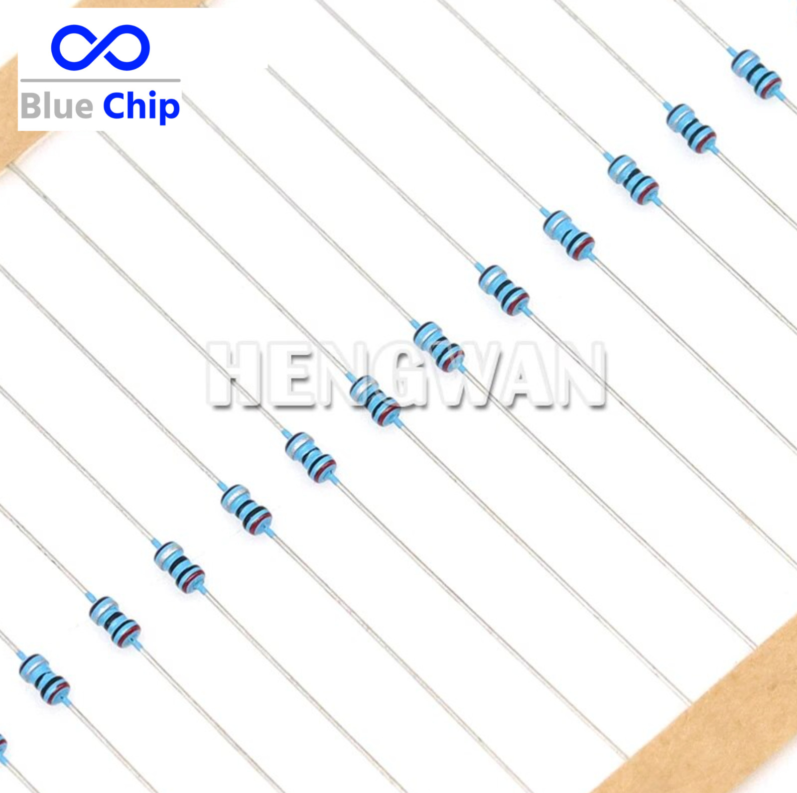 2600/1300/650pcs 1/4W 1/8W 1/2W 1W 2W 1% Metal Film Resistor Kit 130 Values Set