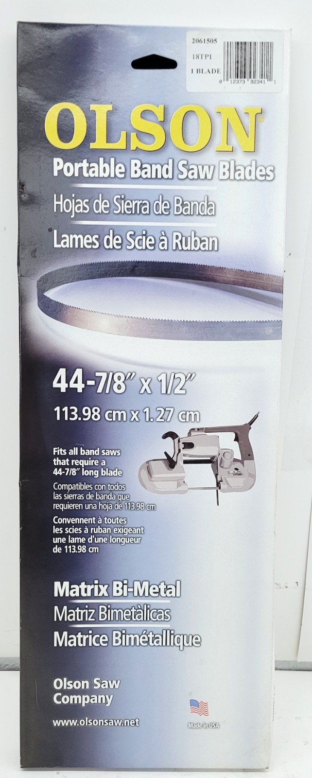 OLSON PORTABLE BAND SAW BLADE 44.875″ X 1/2″ 18 TPI