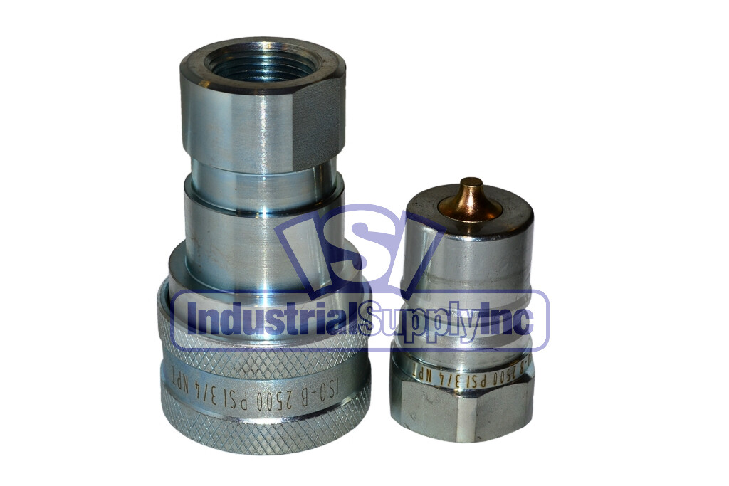 Quick Coupler | ISO 7241-1 B | 3/4″ NPT Pipe Threads | Complete Set | 8 PK