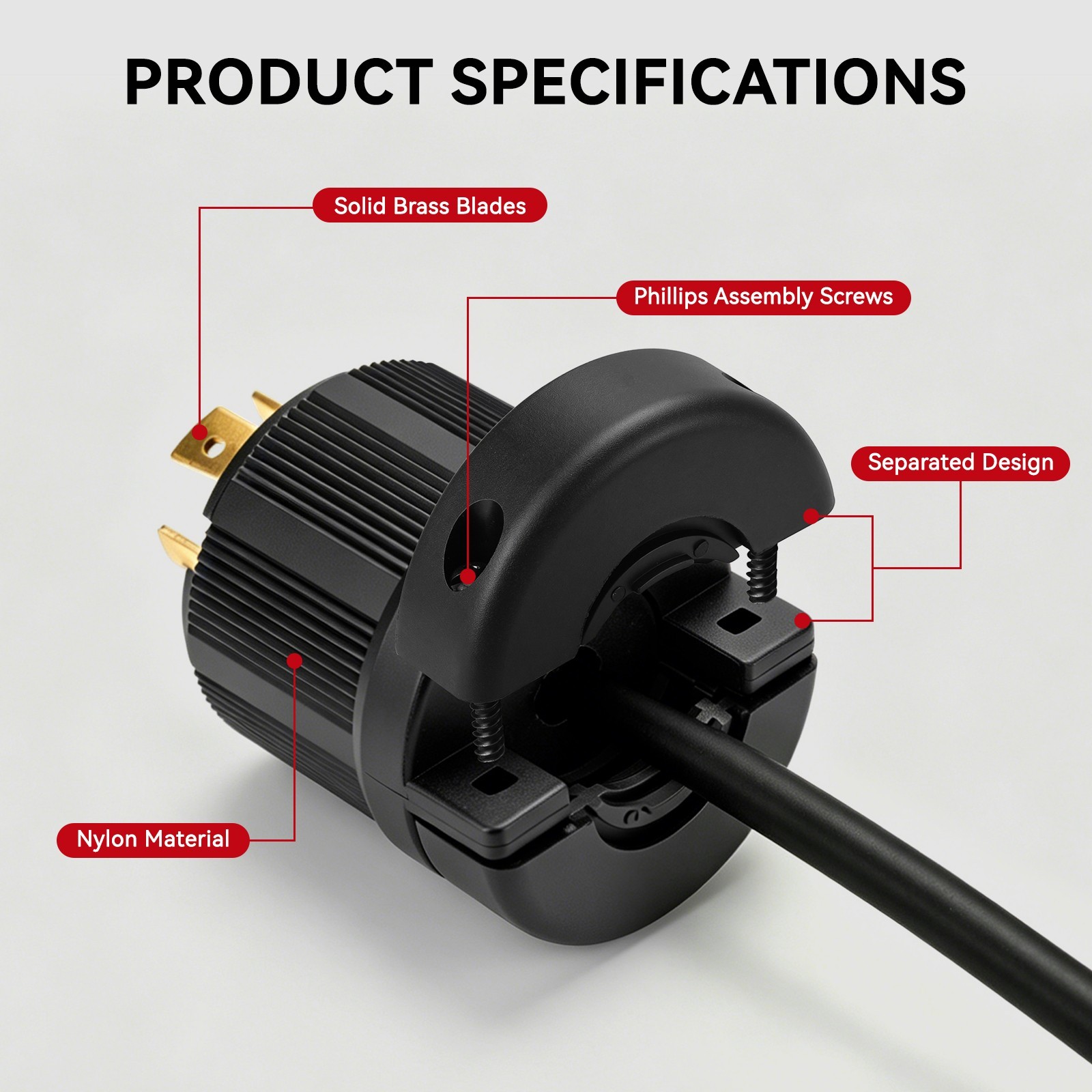 L14-20P Twist Lock Plug for Generator 20 Amp 125/250V NEMA Connector