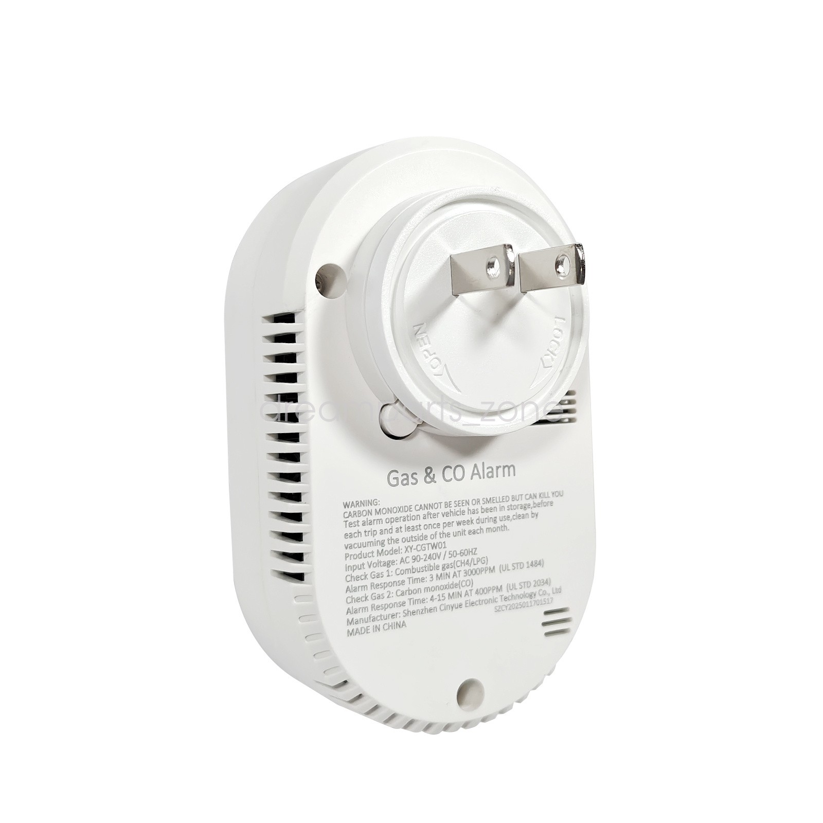 4in1 Plug in Carbon Monoxide Device & Combustible Natural Gas Alarm Combinatio