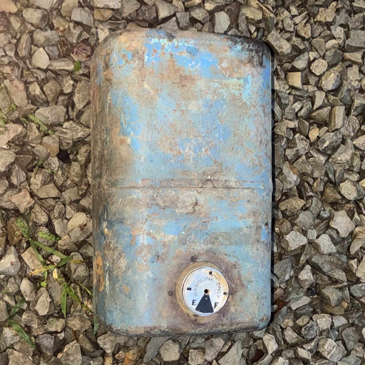 Vintage Gasoline Fuel Tank Assembly with Fuel Gauge for Tractor