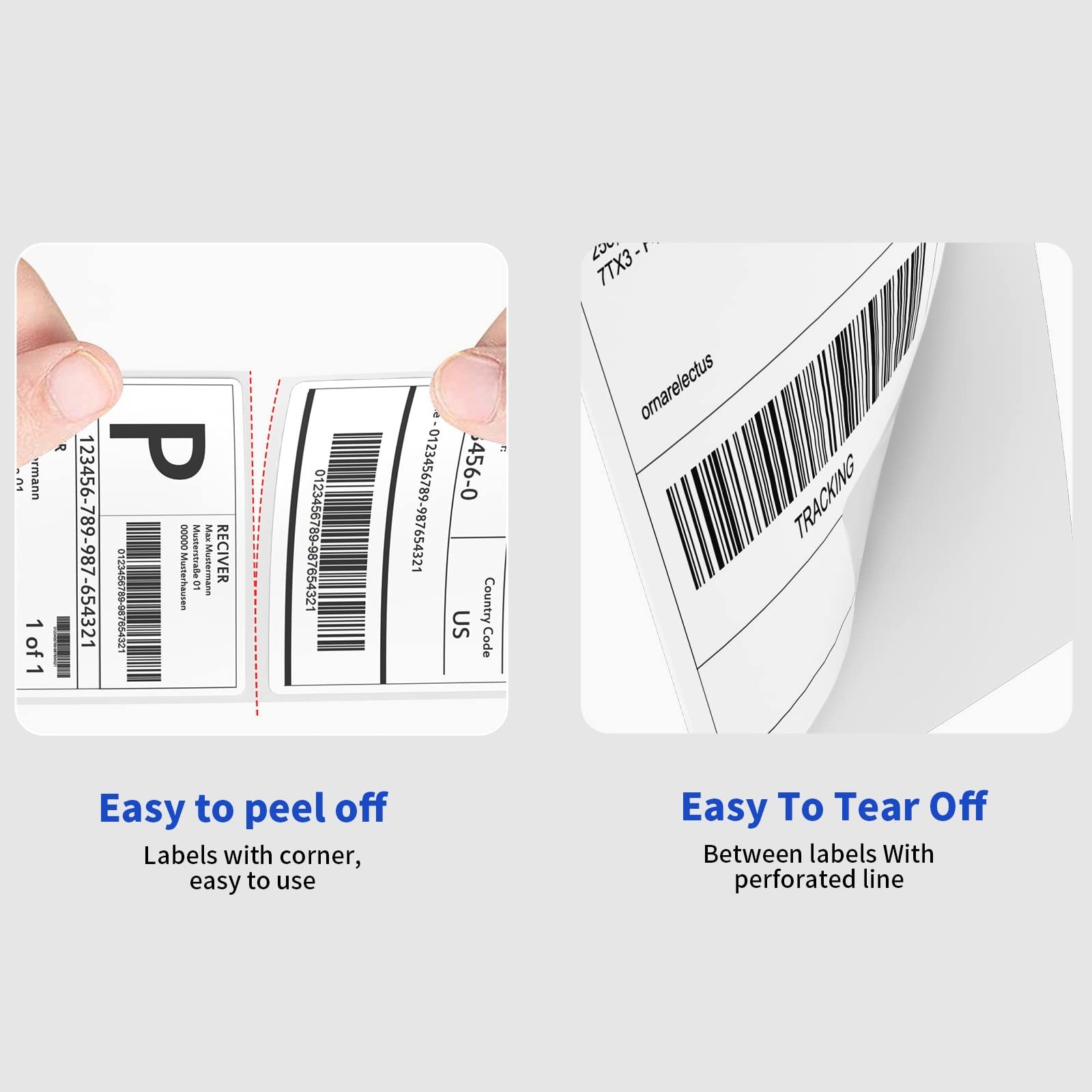 4″ x 6″ Fanfold Direct Thermal Labels, 4000 Labels Total 4 Stacks, White Perf…