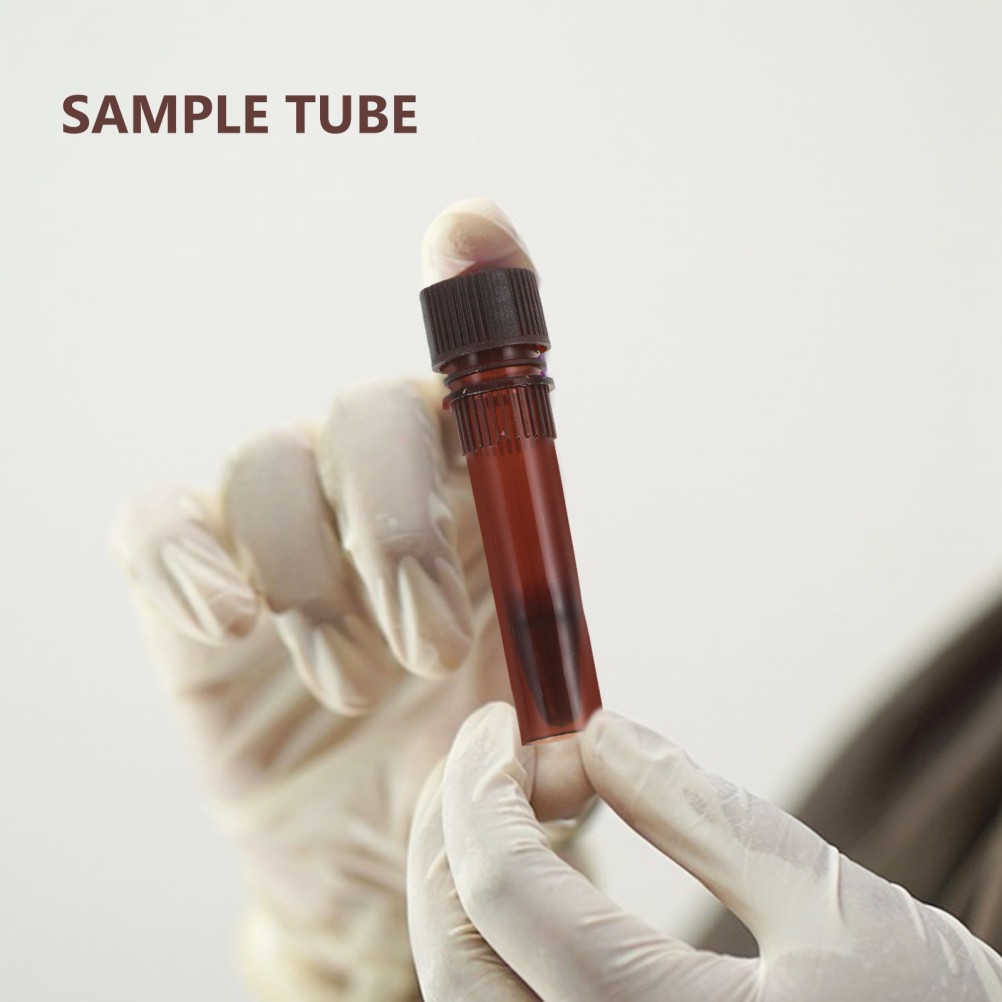 20Pcs Durable Plastic Test Tubes with Caps Brown Lightproof for Home Use