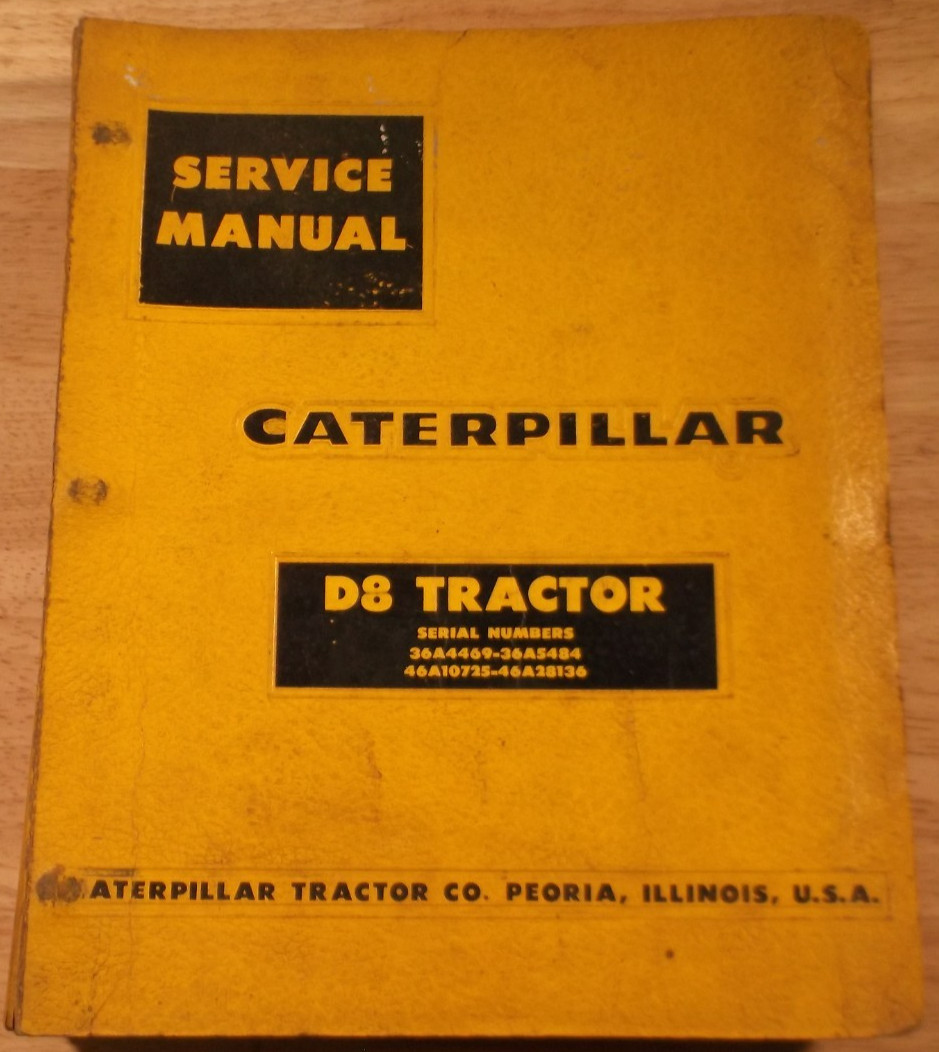 CAT CATERPILLAR D8 D8H TRACTOR DOZER SERVICE SHOP REPAIR MANUAL BOOK 36A 46A