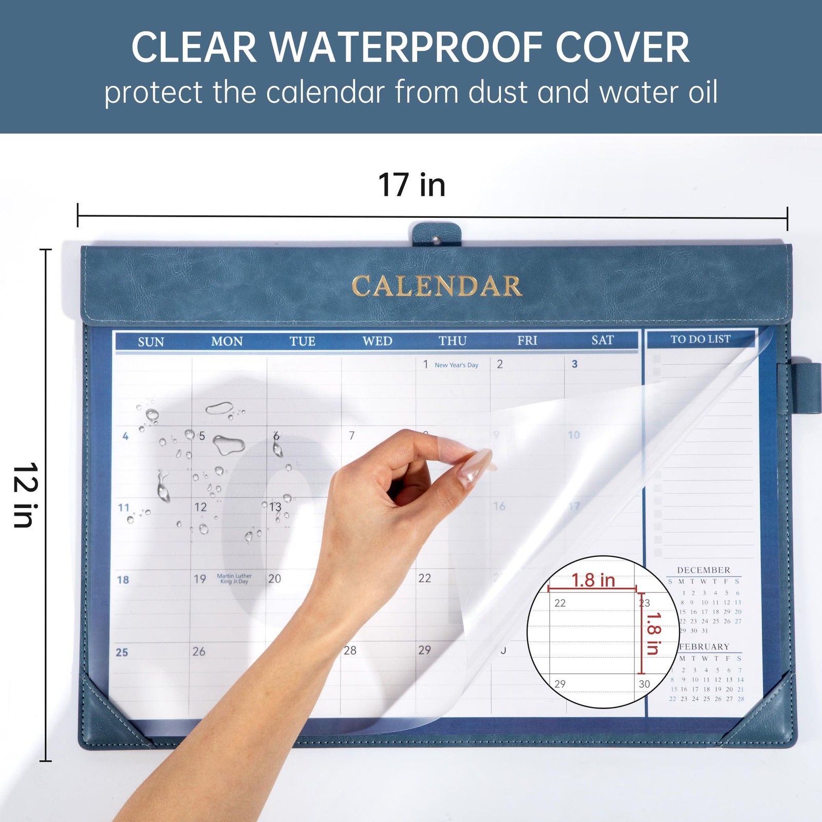 Yoment Desk Calendar 2026, Jan 2026-Dec 2027, 2026 24 MONTH, Blue