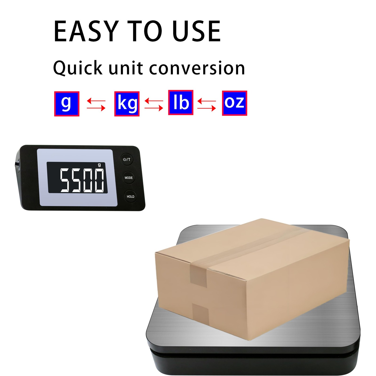 Shipping Scale, 110 LB Digital Postage Scale, LCD Display Postal Scales, Hold…