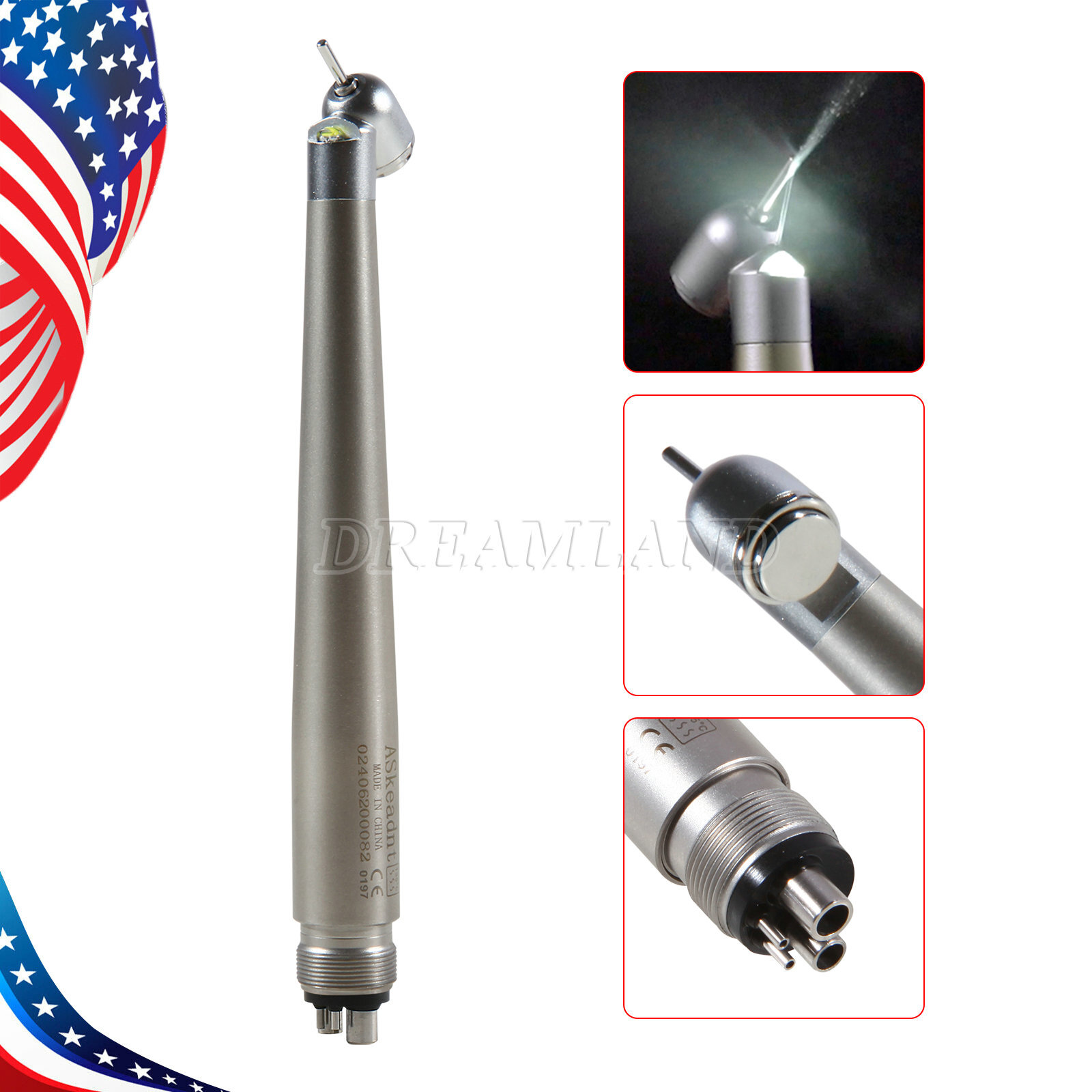 NSK Style Dental Surgical 45° Degree/ LED High Speed Handpiece Turbine 2/4 Holes