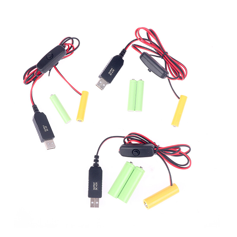 2X AAA Eliminator Cable Dummy-Battery Power Cord Replacement For 3V/4.5V/6V NEW