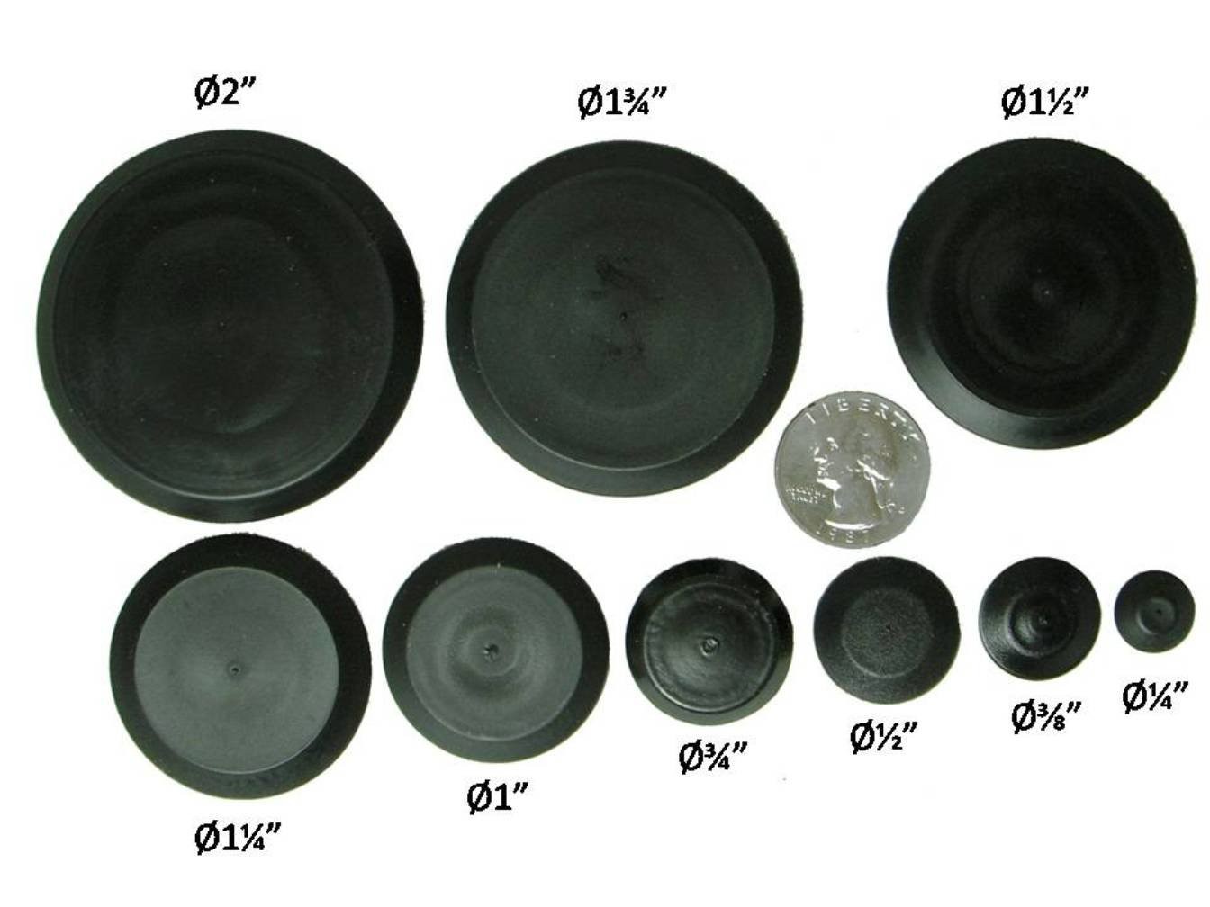 50 Piece Flush Mount Black Hole Plug Assortment for Auto Body and Sheet