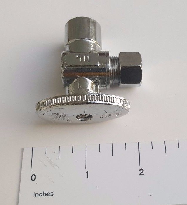 (100) 1/4 TURN ANGLE STOP VALVE COMPRESSION 3/8″ OD X 1/2″ SWEAT (LEAD FREE) NSF