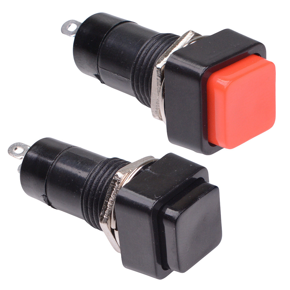 Square Momentary Push Button Off(On) Switch Red or Black SPST Car Dash 12V