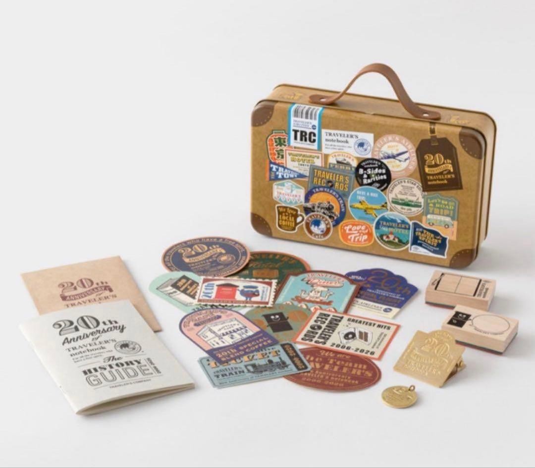TRAVELER’S notebook 20th Anniversary Customization Set Tin Stickers Stamps Japan