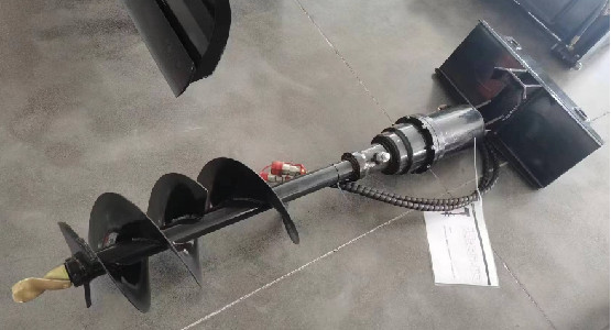 Agrotk M-AG Hydraulic Auger Mini Skid Steer Attachment 12inch for Micro Loader