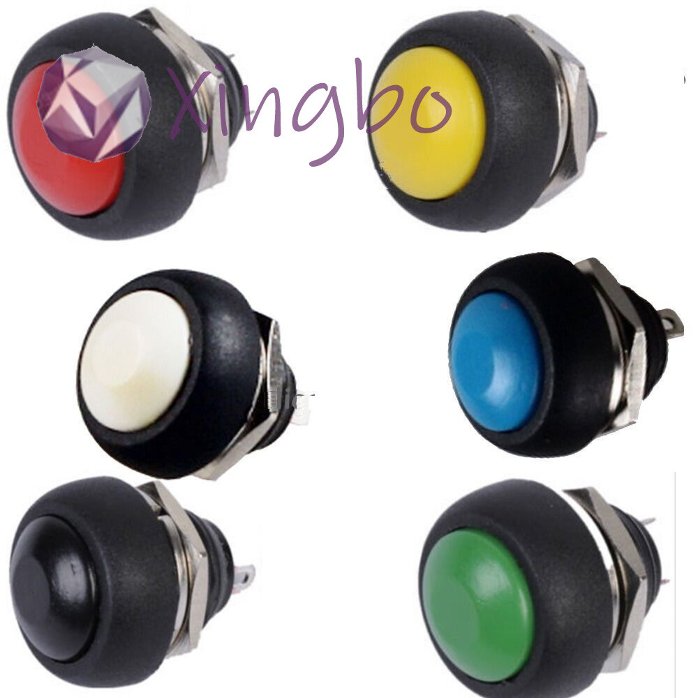 6PCS Mini 12mm Waterproof Momentary Push Button Round Switch
