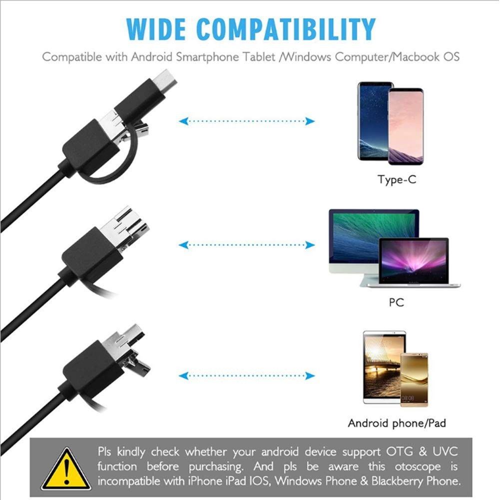 Endoscope Camera with Light, 1920P HD Borescope Camera with 8 LED Lights 16.4ft