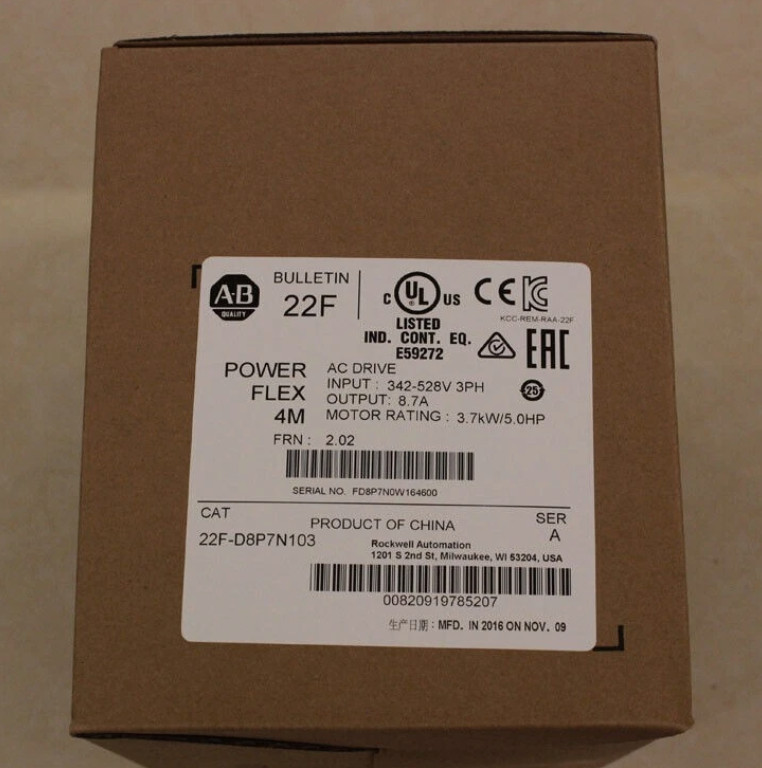 New Allen-Bradley 22F-D8P7N103 PowerFlex 4M 3.7KW 5HP AC Drive AB 22F-D8P7N103