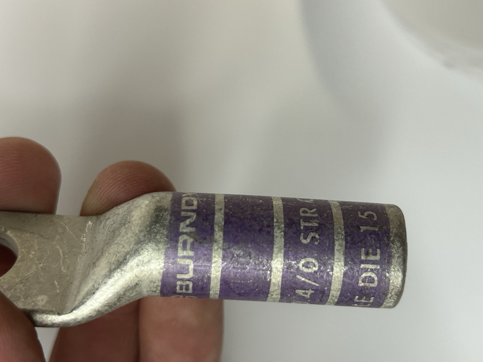 Lot of 7 Burndy YA28-2N 4/0 AWG Copper Compression Lugs 2-Hole Purple Die 15