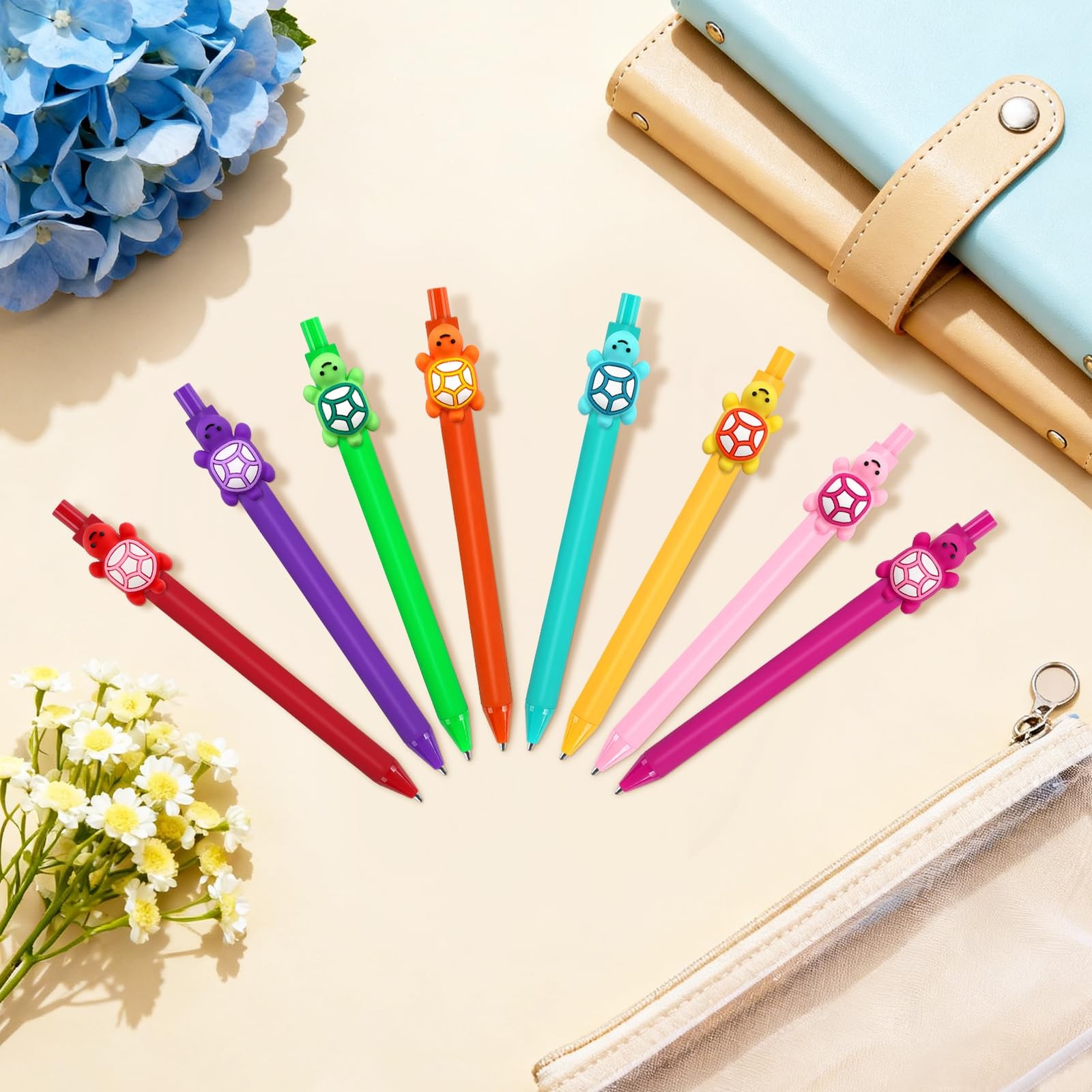8Pcs Funny Turtle Pens Cute Ballpoint Pens Novelty Stylus Pen Multifunctional…