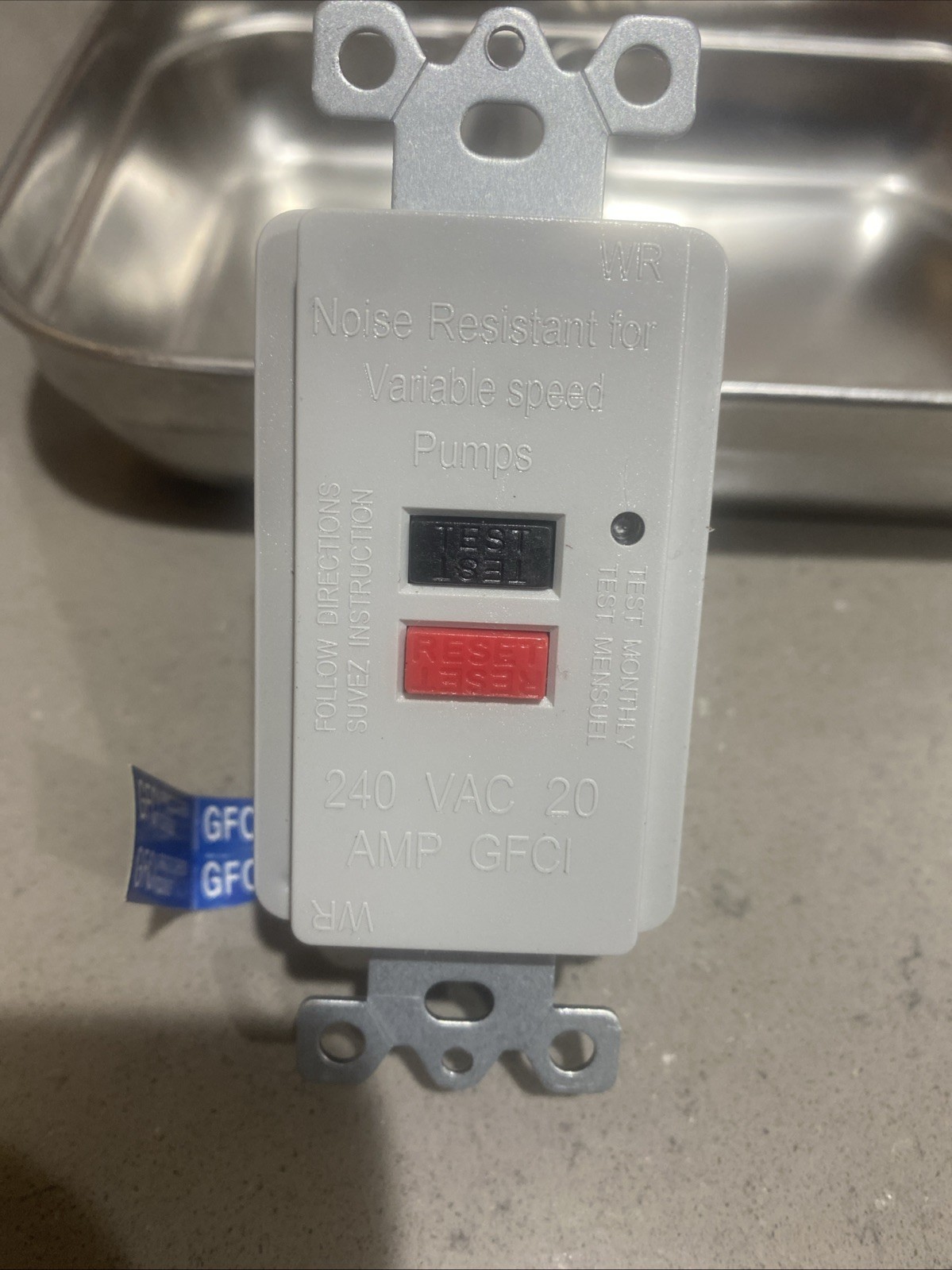 20 Amp 240 Volt 2 Pole GFCI For Variable Frequency Drives Motors And Pumps 1 Ct