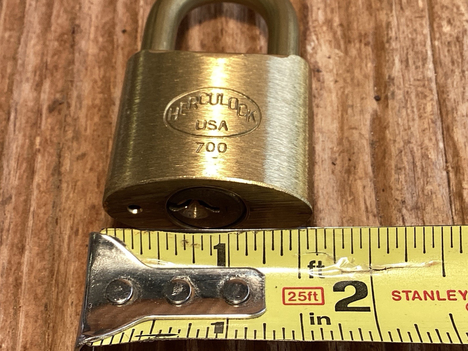 Brass Herculock Padlock 700 USA Made No Key New Preowned