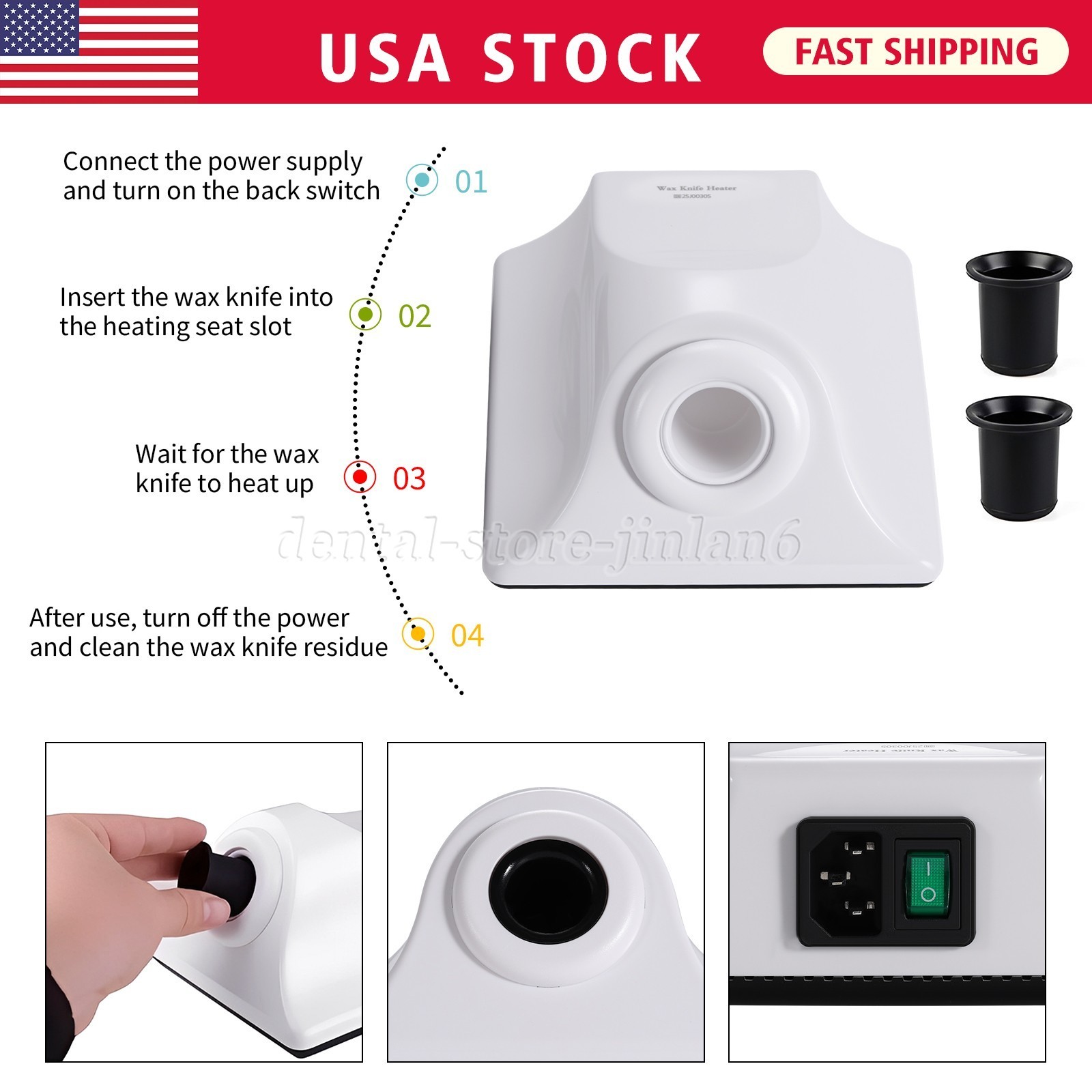 Dental Wax Knife Spoon Heater Wax Carving Bonding Rapid Heating 3-5 Seconds USA
