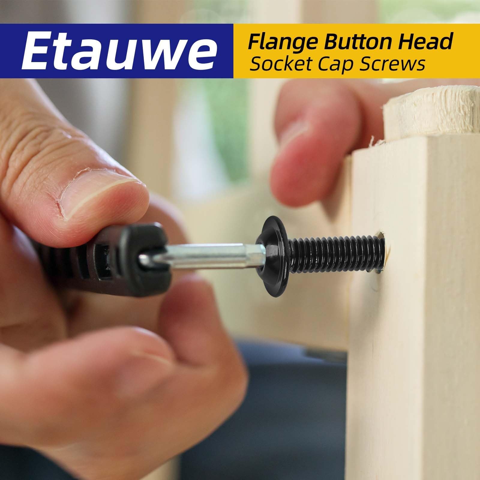 25-Piece M6-1.0 x 20mm Flange Button Head Screws – Black 304 Stainless Steel