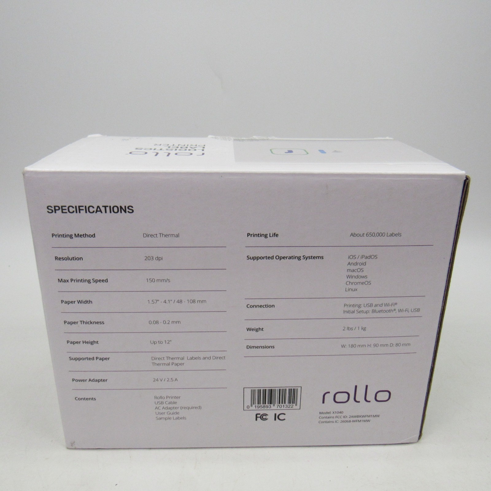 Rollo X1040 Wireless Thermal 4×6 Shipping Label Printer