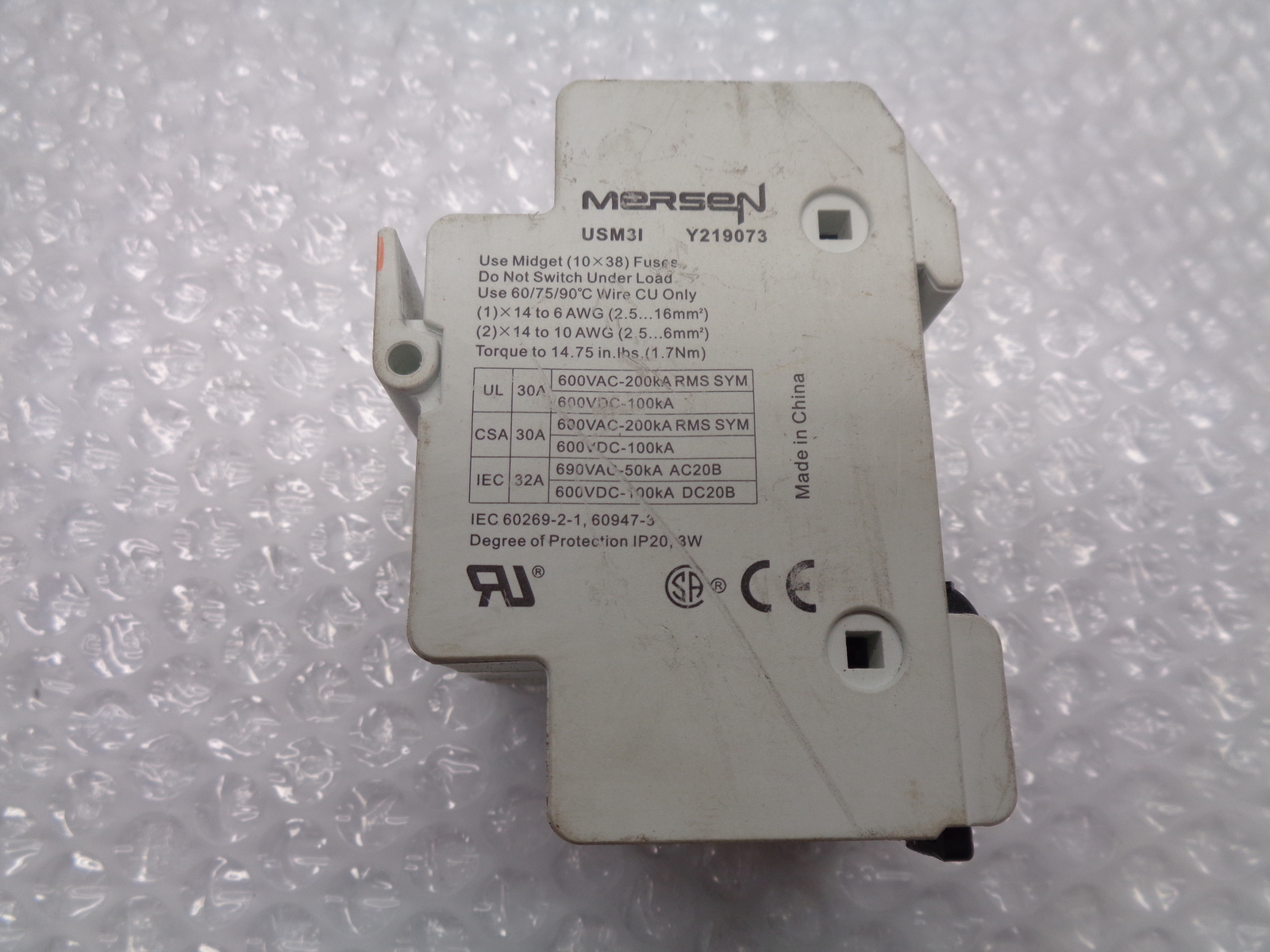 FERRAZ SHAWMUT USM3I Y219073 FUSEHOLDER 3POLE 690VAC NSNP