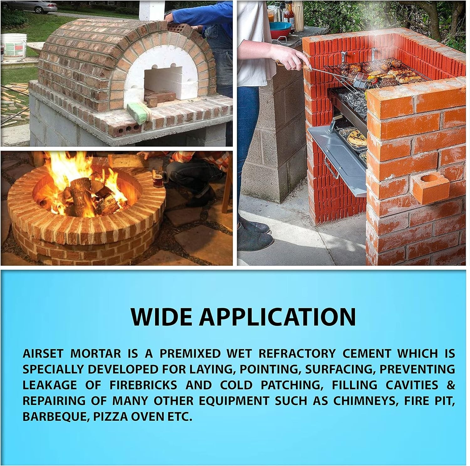 4 lbs Wet Refractory Mortar 2700F For Ceramic Fiber Firebrick Forge Kiln
