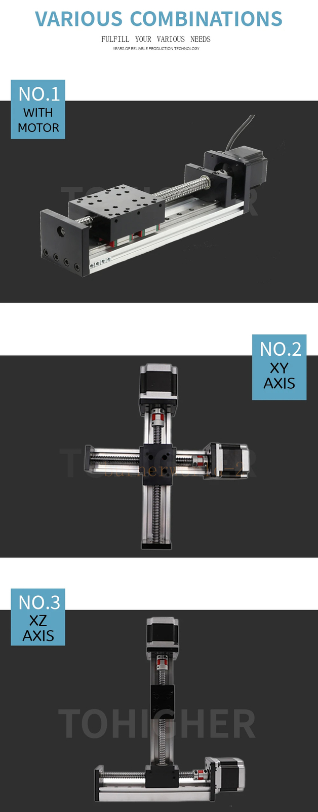 Double Square Linear Guide Sliding Table SFU 1204/1605/1610 100-1000mm Stroke