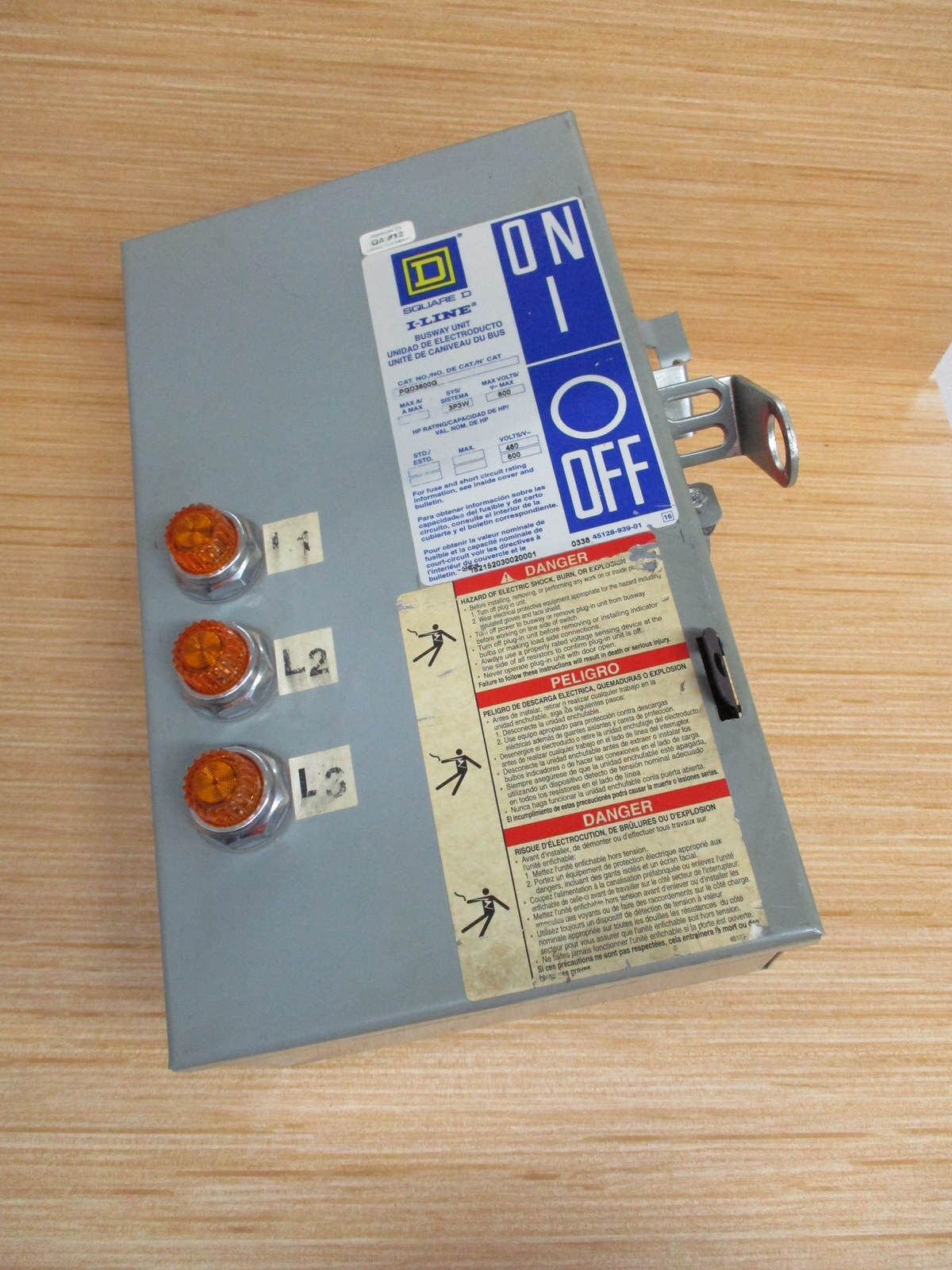 Square D PQ3603G I-Line Busway Unit W/ Fuses & Pilot Lights