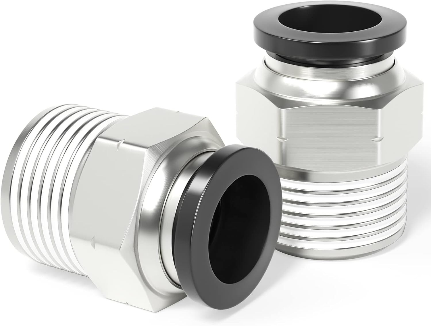 Copper & Plastic Push Fittings – 1/2 Inch OD x NPT Thread – Convenient 2-Pack