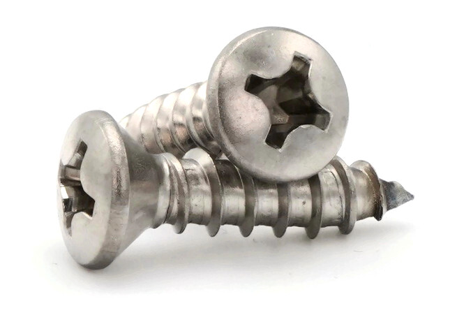 #4 Sheet Metal Screws – 18-8 Stainless Steel Phillips Oval Head – Select Size