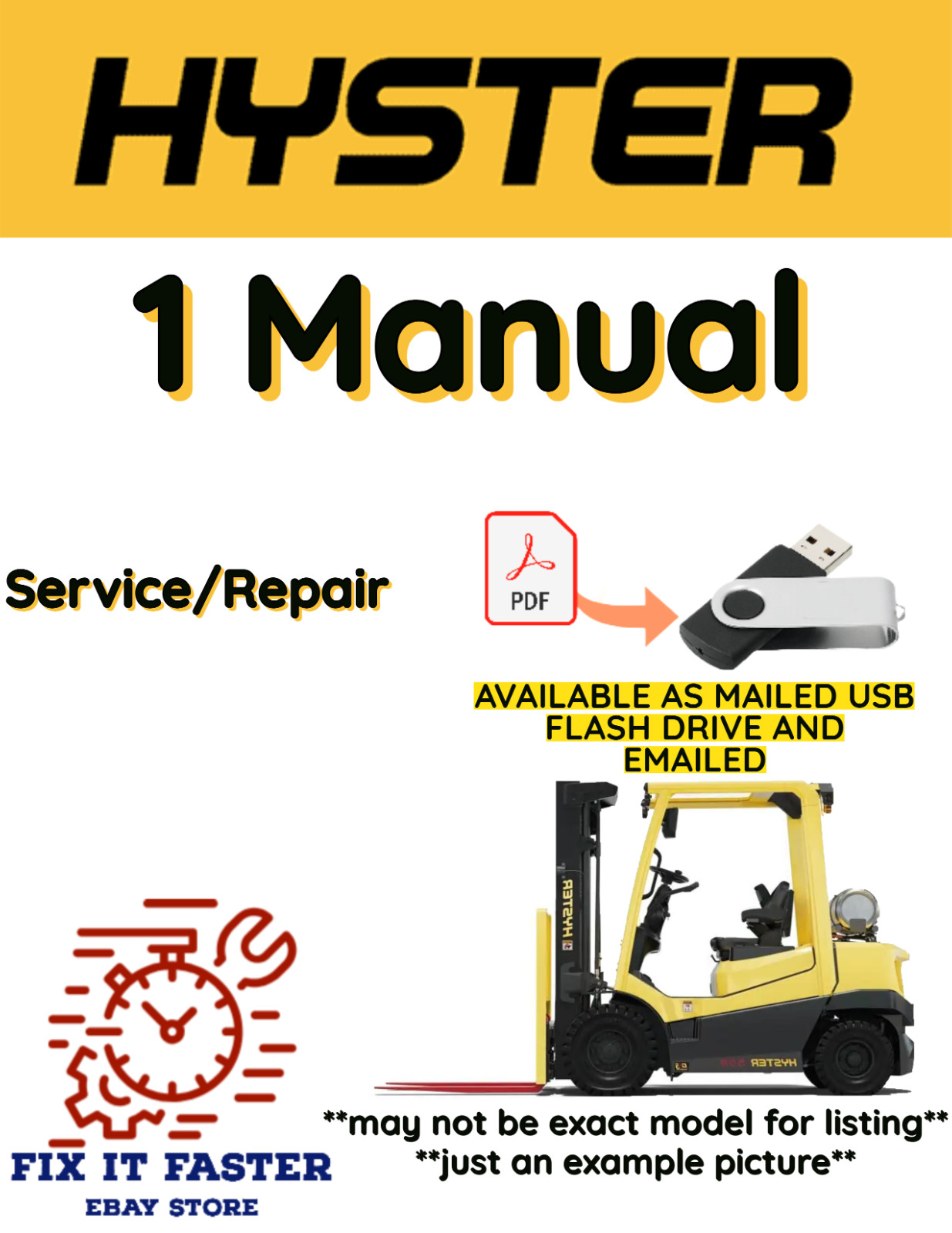 HYSTER FORKLIFT (H117) H40.00XM-16CH SERVICE REPAIR SHOP MANUAL PDF ON USB
