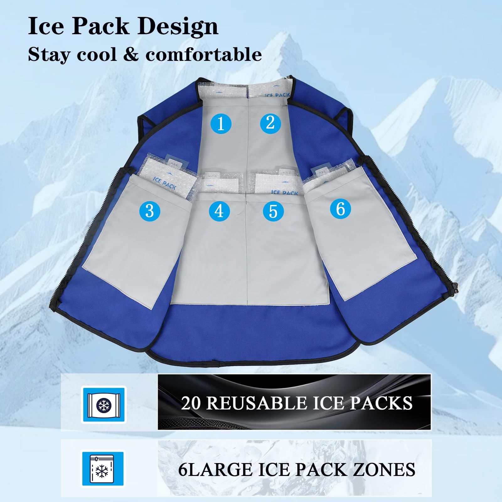 VVHOOY Cooling Vest for Men&Women,Reflective Ice Vest with 20 PCS Reusable Ic…