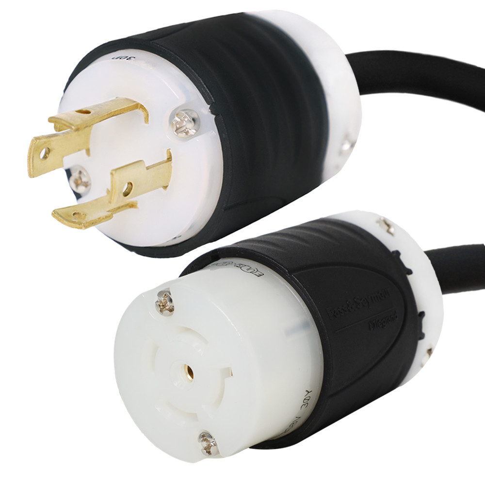 NEMA L15-30P to L21-20R Plug Adapter – 20A/208V, 12/4 SJOOW – Iron Box #7793-01