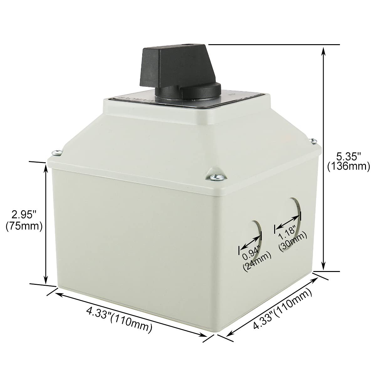 3 Phase Rotary Changeover Switch 40A 660V,3 Position 1-0-2 12 Terminal Univer…