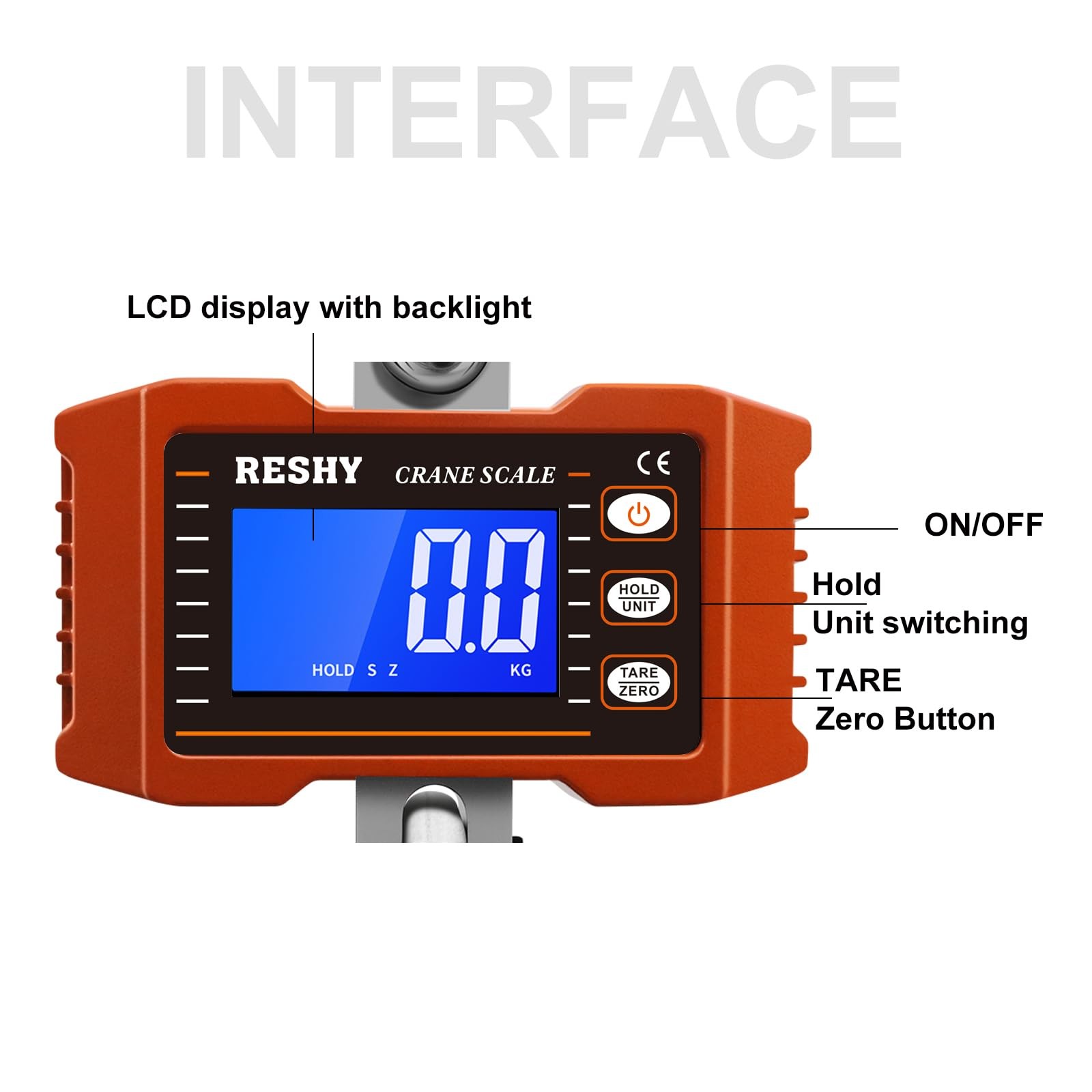 Digital Crane Scale 2200lb/1000Kg Heavy Duty for Farm, Livestock, Factory, Hu…