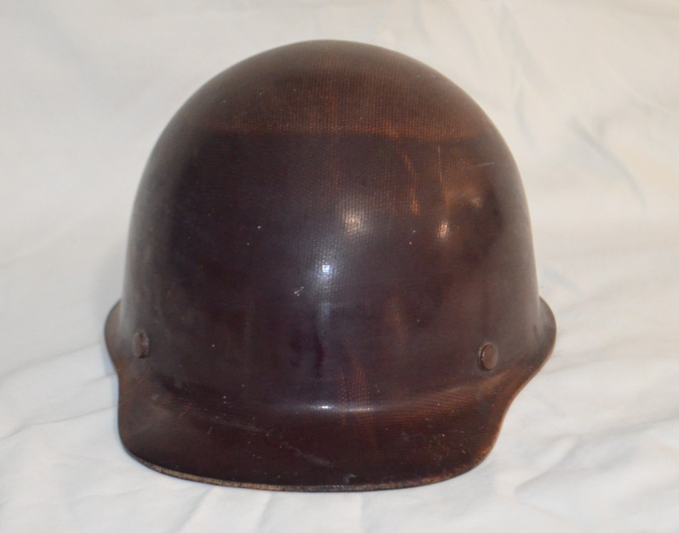 Vintage 1975 MSA Skullgard Brown Fiberglass Hard Hat Safety Helmet ANSI Class A
